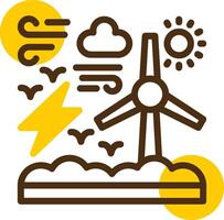 Wind Energie Gelb lieanr Kreis Symbol vektor