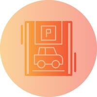 Auto mit Blau Parkplatz Gradient Kreis Symbol vektor