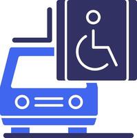 bil med rullstol symbol fast två Färg ikon vektor