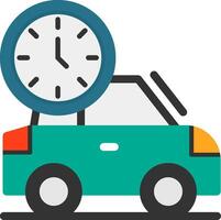 Auto mit Uhr eben Symbol vektor