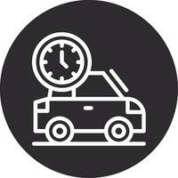 Auto mit Uhr invertiert Symbol vektor