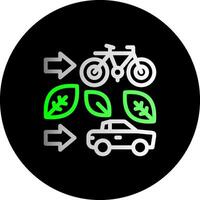 grön transport alternativ dubbel lutning cirkel ikon vektor
