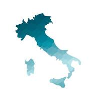 vektor isolerat illustration ikon med förenklad blå silhuett av Italien Karta. polygonal geometrisk stil. vit bakgrund.