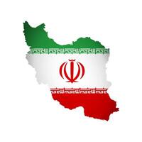 vektor isolerat illustration med iran nationell flagga med form av islamic republik av iran Karta förenklat. volym skugga på de Karta. vit bakgrund