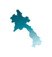 vektor isolerat illustration ikon med förenklad blå silhuett av laos, lao människors demokratisk republik Karta. polygonal geometrisk stil. vit bakgrund.