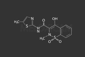 Meloxicam molekular Skelett- chemisch Formel vektor