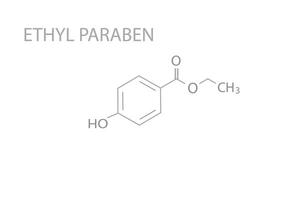 etyl paraben molekyl skelett- kemisk formel vektor