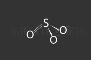 Sulfit Anion molekular Skelett- chemisch Formel vektor