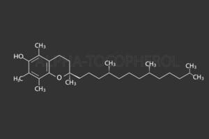 alfatokoferol molekyl skelett- kemisk formel vektor