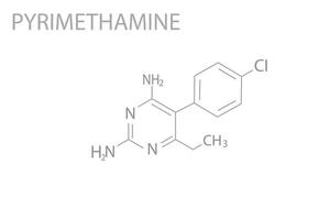 Pyrimethamin molekular Skelett- chemisch Formel vektor