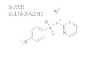 Silber Sulfadiazin molekular Skelett- chemisch Formel vektor