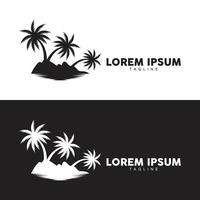 kokos träd logotyp design mall handflatan träd silhuett illustration sommar strand hav växt vektor