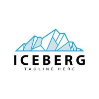 Eisberg Logo, Antarktis Logo Design, einfach Natur Landschaft Vektor Illustration Vorlage