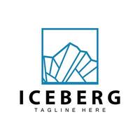 Eisberg Logo, Antarktis Logo Design, einfach Natur Landschaft Vektor Illustration Vorlage