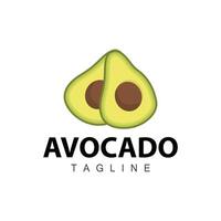 färsk avokado trädgård avokado logotyp illustration design enkel mall produkt branding vektor