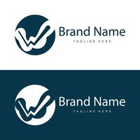 w brev logotyp i enkel stil lyx produkt varumärke mall illustration vektor