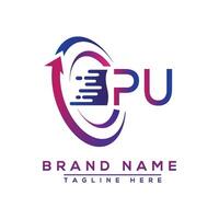 pu Brief Logo Design. Vektor Logo Design zum Geschäft.