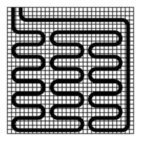 elektrisk golv uppvärmning värma uppvärmd ikon svart Färg vektor illustration bild platt stil