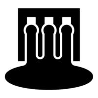 hydro Damm Wasserkraft Wasser Leistung Bahnhof Wasserkraft Energie Technologie Pflanze Kraftpaket Symbol schwarz Farbe Vektor Illustration Bild eben Stil