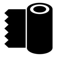 rollen Papier Handtuch Einweg wickeln Hintergrund Stoff Gewebe Büro Ausrüstung Symbol schwarz Farbe Vektor Illustration Bild eben Stil