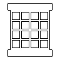 fånge fönster rutnät galler fängelse fängelse begrepp kontur översikt linje ikon svart Färg vektor illustration bild tunn platt stil