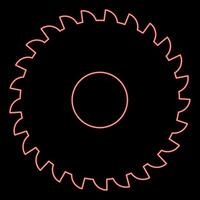 neon runda kniv kvarnsten cirkulär fick syn på skiva röd Färg vektor illustration bild platt stil