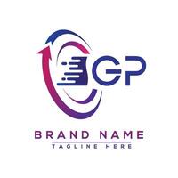 gp Brief Logo Design. Vektor Logo Design zum Geschäft.