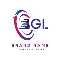 gl Brief Logo Design. Vektor Logo Design zum Geschäft.