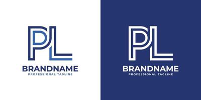 brev pl linje monogram logotyp, lämplig för företag med pl eller lp initialer vektor
