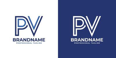 brev pv linje monogram logotyp, lämplig för företag med pv eller vp initialer vektor
