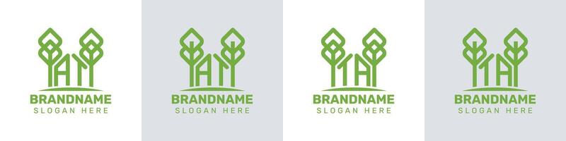 brev på och ta växthus logotyp, för företag relaterad till växt med på eller ta initialer vektor