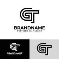 modern initialer gt logotyp, lämplig för företag med gt eller tg initialer vektor