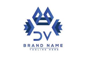 Brief dv Blau Logo Design. Vektor Logo Design zum Geschäft.