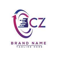 cz Brief Logo Design. Vektor Logo Design zum Geschäft.