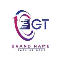 gt Brief Logo Design. Vektor Logo Design zum Geschäft.