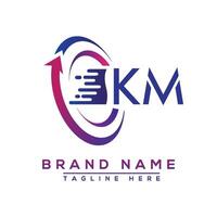 km Brief Logo Design. Vektor Logo Design zum Geschäft.