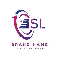 sl Brief Logo Design. Vektor Logo Design zum Geschäft.