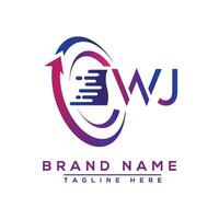 W J Brief Logo Design. Vektor Logo Design zum Geschäft.