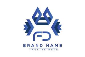 Blau fd Brief Logo Design. Vektor Logo Design zum Geschäft.