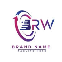 rw Brief Logo Design. Vektor Logo Design zum Geschäft.