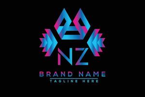 nz Brief Logo Design. Vektor Logo Design zum Geschäft.