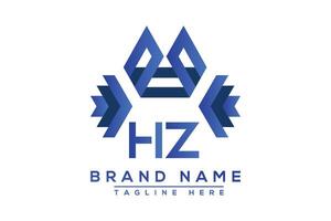 Brief hz Blau Logo Design. Vektor Logo Design zum Geschäft.