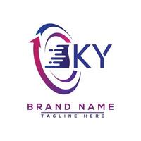 ky Brief Logo Design. Vektor Logo Design zum Geschäft.