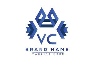 Brief vc Blau Logo Design. Vektor Logo Design zum Geschäft.