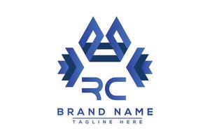 Brief rc Blau Logo Design. Vektor Logo Design zum Geschäft.