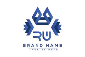 Brief rw Blau Logo Design. Vektor Logo Design zum Geschäft.