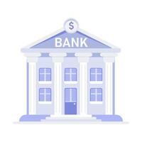 stiliserade ikon av en klassisk Bank byggnad med kolonner och en dollar tecken på de fronton vektor