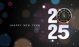 2025 Lycklig ny år bakgrund design. hälsning kort, baner, affisch. vektor illustration.