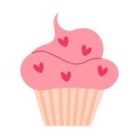 Cupcake mit Herzen zum Valentinstag Tag vektor