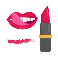 Lippen, Lippenstift mit Prüfer Lippenstift Illustration vektor